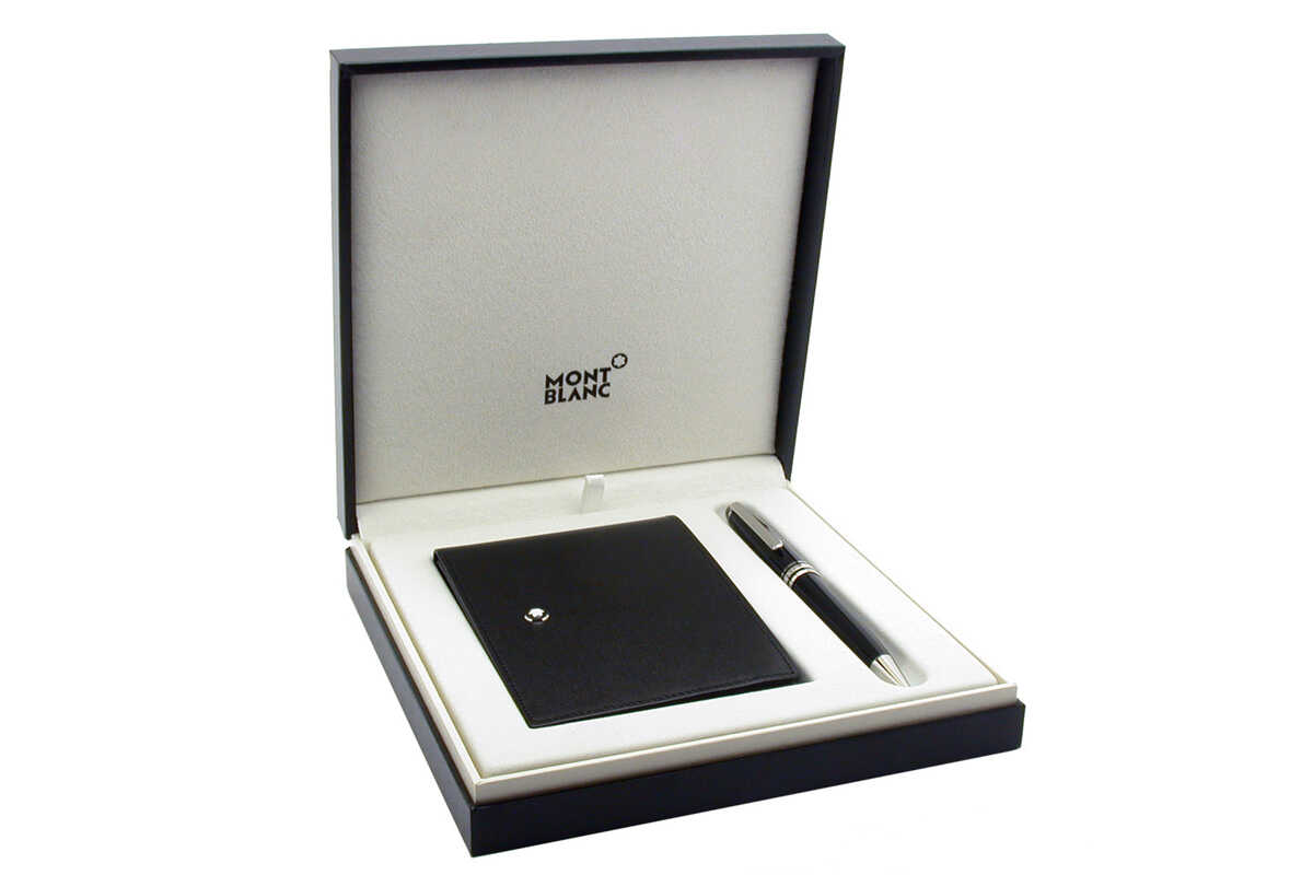 Montblanc Meisterstuck Midsize Platinum BP And Wallet 6cc Gift Set MB127052