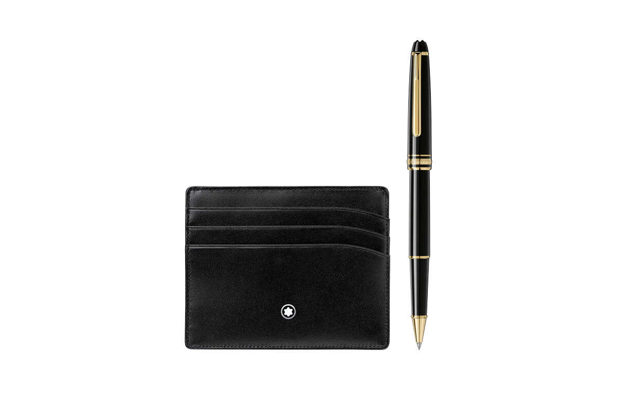 Montblanc Meisterstuck Gold RB &amp; Pocket Holder 6cc Set MB123752