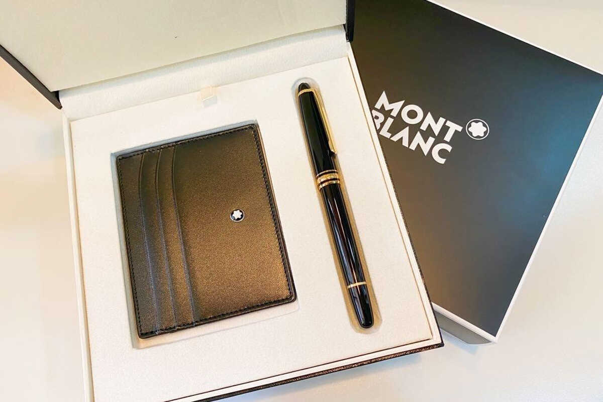 Montblanc Meisterstuck Gold RB &amp; Pocket Holder 6cc Set MB123752