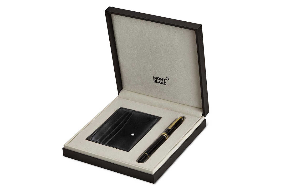 Montblanc Meisterstuck Gold RB &amp; Pocket Holder 6cc Set MB123752