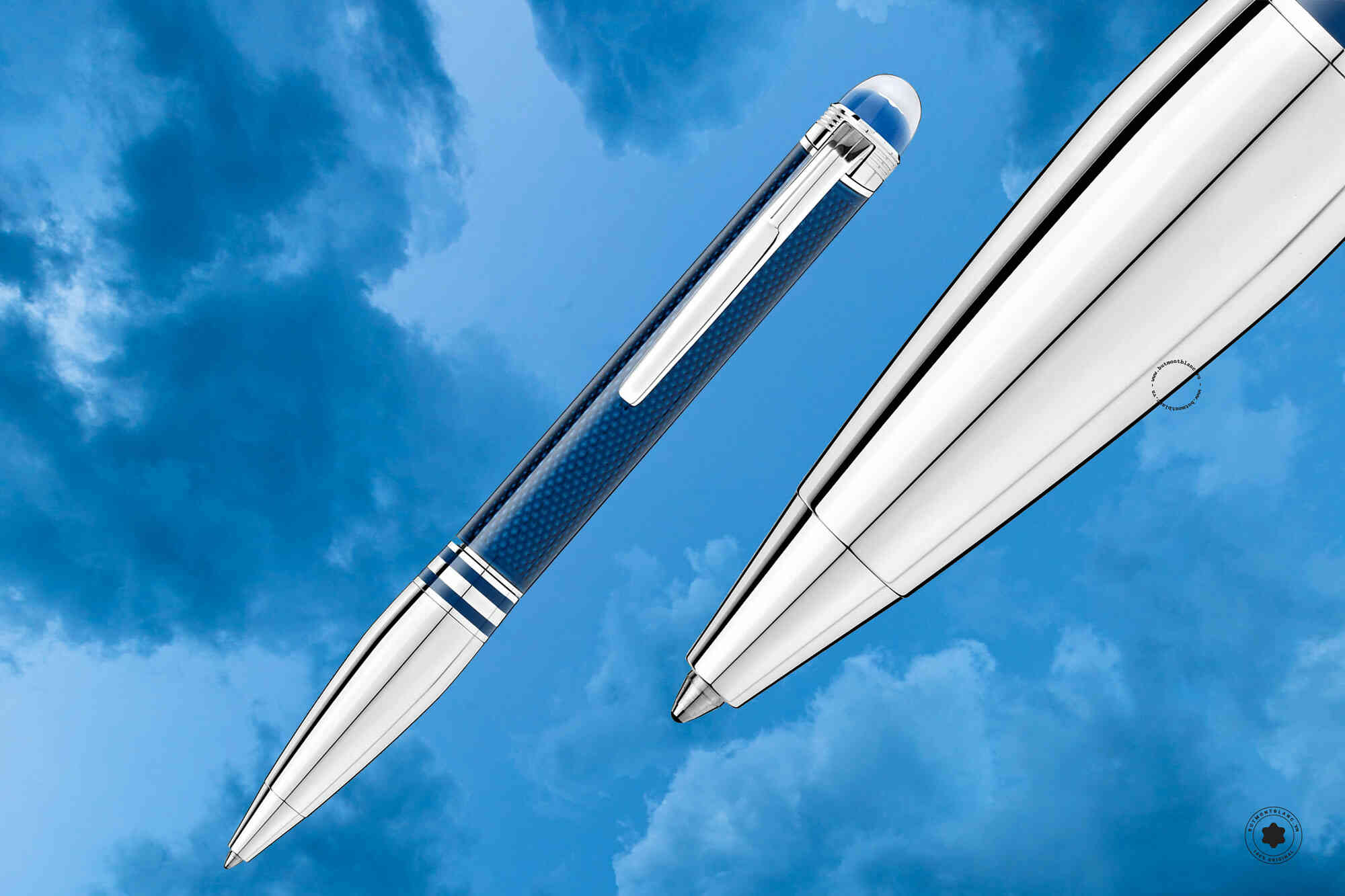 Bút bi Montblanc Starwalker Doue Blue Planet Metal Ballpoint Pen MB125288