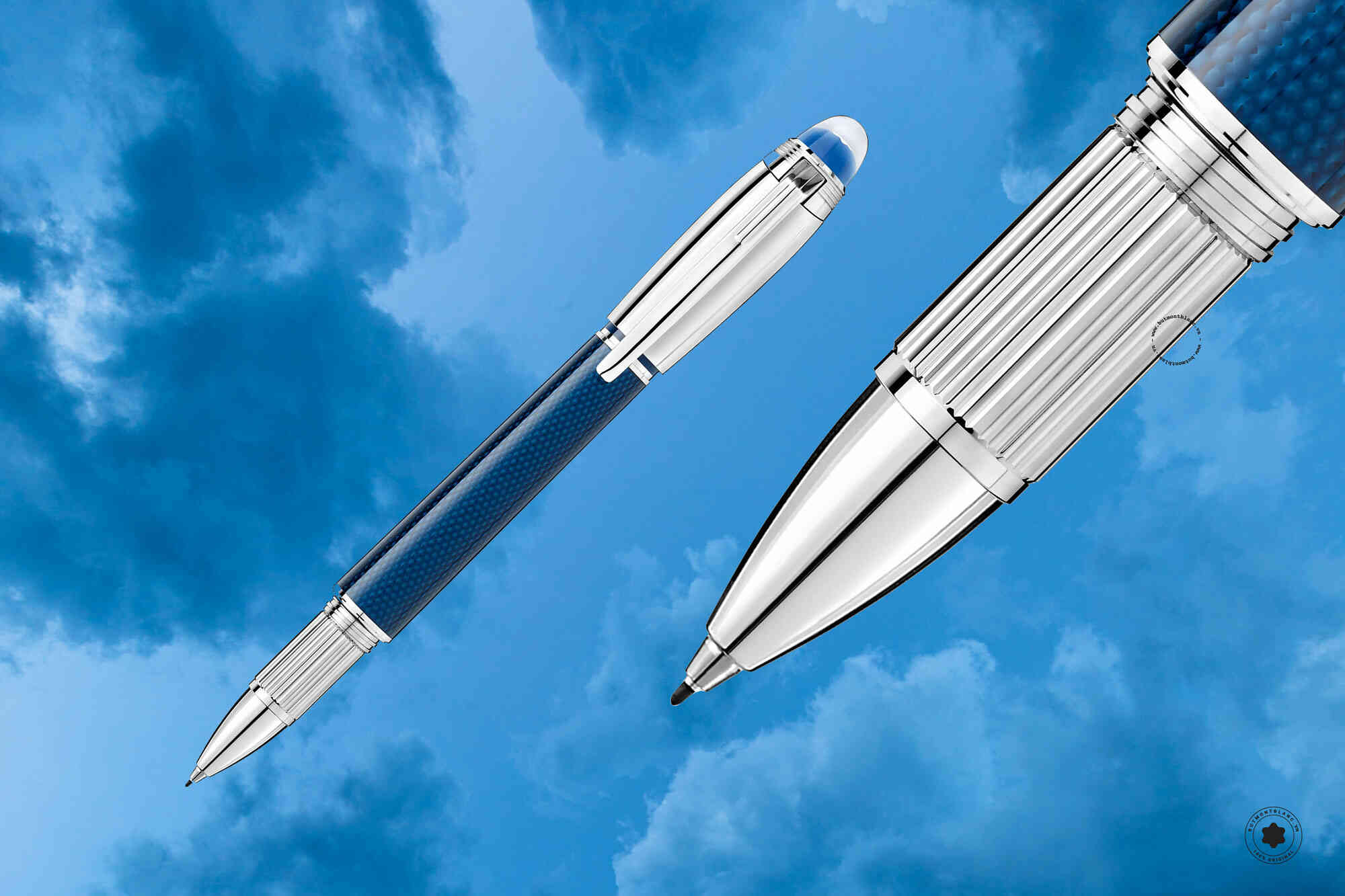 Bút dạ bi Montblanc Starwalker Doue Blue Planet Metal Fineliner MB125285