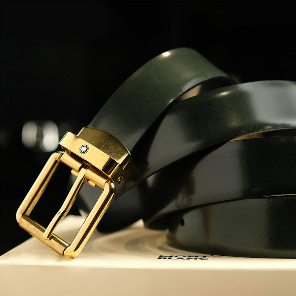 Thắt lưng Montblanc Brushed Green 30mm Leather Belt MB129454