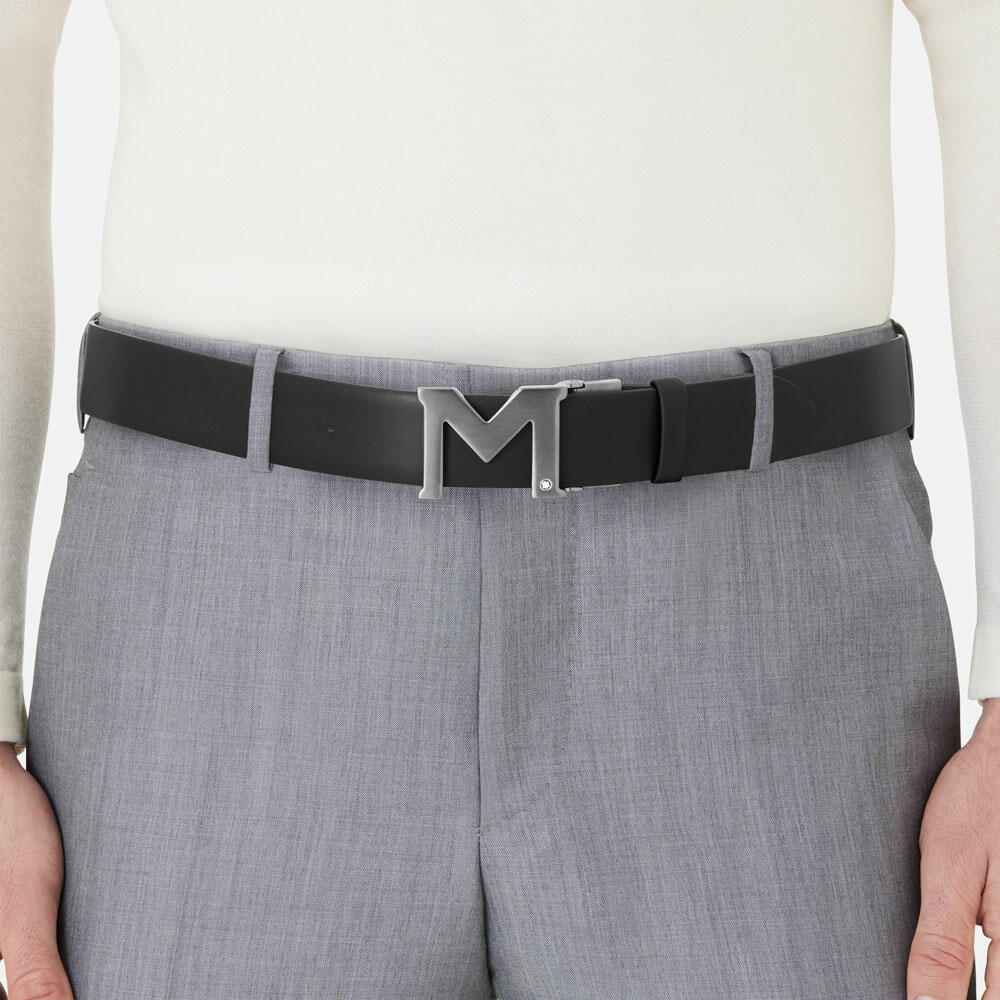 Thắt lưng Montblanc M Buckle Black 35mm Leather Belt MB129445