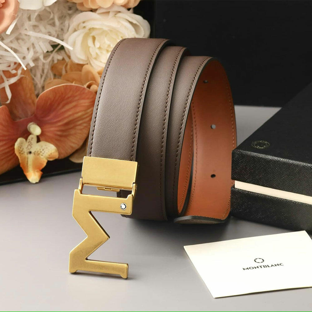 Thắt lưng Montblanc M Buckle Brown Black 35mm Leather Belt MB129446