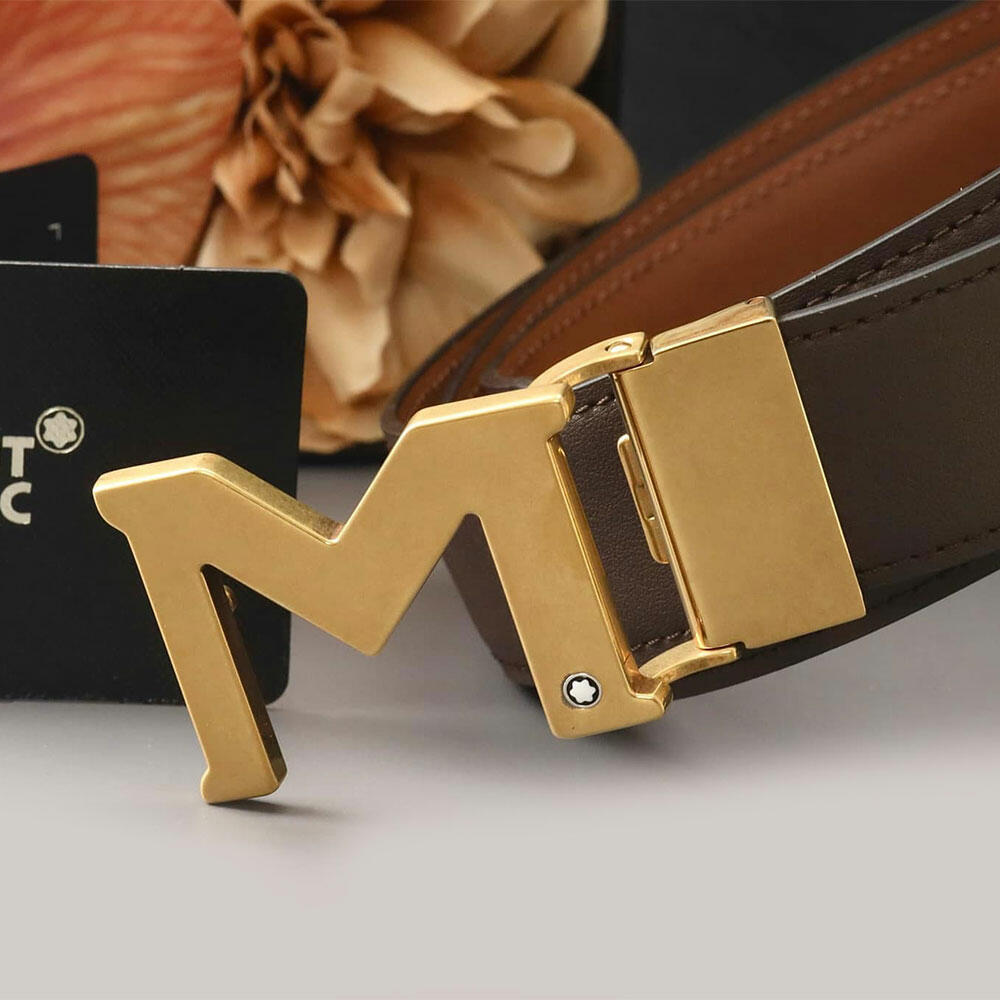 Thắt lưng Montblanc M Buckle Brown Black 35mm Leather Belt MB129446