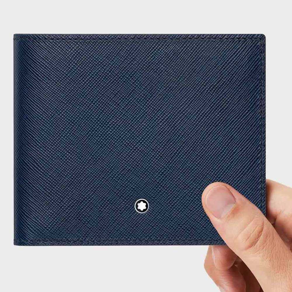 Ví da Montblanc Sartorial 6cc Indigo Wallet MB113217
