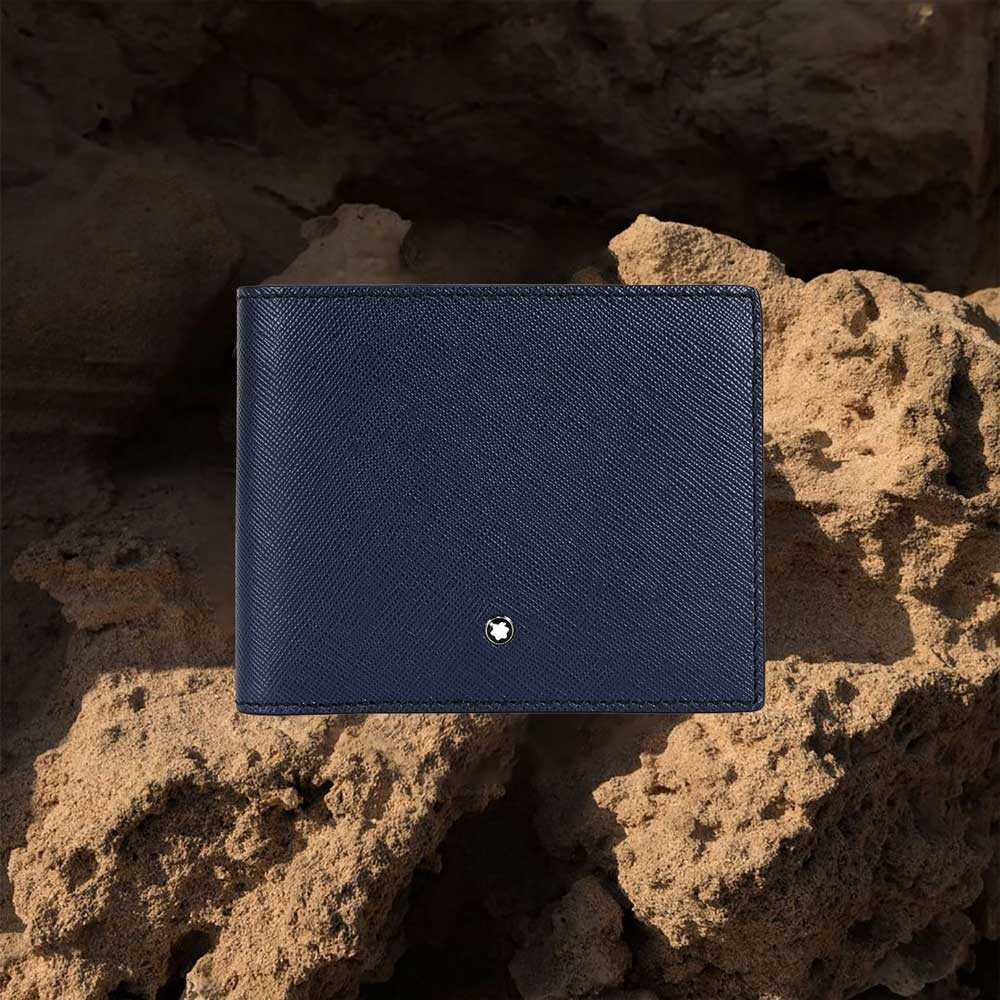 Ví da Montblanc Sartorial 6cc Indigo Wallet MB113217
